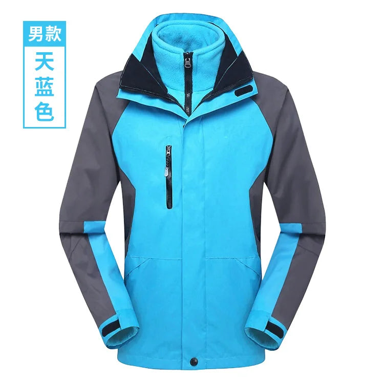 Two-Piece Three-In-One Outdoor Assault Clothing for Men Women Fleece-Lined Waterproof Mountaineering Work Jacket Custom Hiking