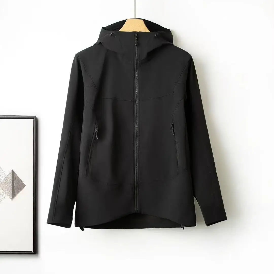 Factory Men Women's Lightweight  Windproof Waterproof  Outdoor Soft Shell Jacket Stand Zipper for Winter