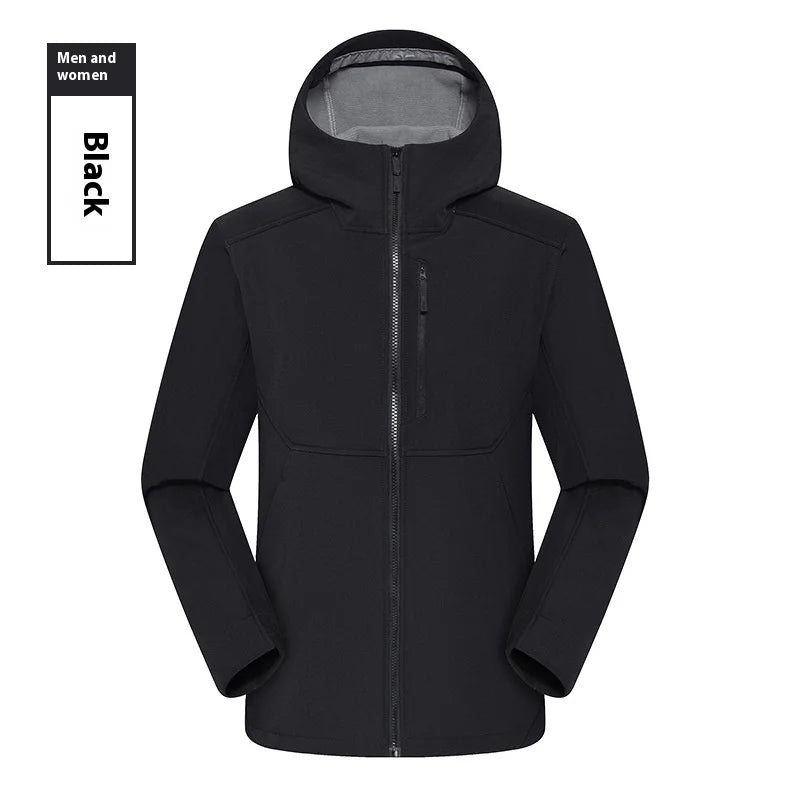 Men's Soft Shell Jacket Waterproof Windproof Autumn Winter Fleece Single Coat for Climbing Women's Mountain Gear