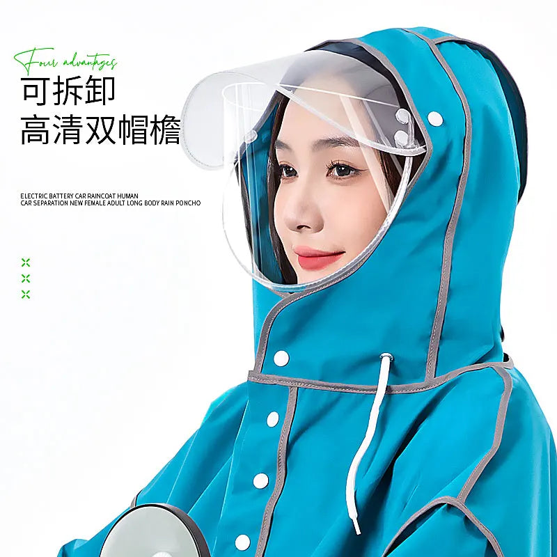 Thickened EVA Waterproof Motorcycle Scooter Raincoat Windbreaker Long Rain Coat Customized logo
