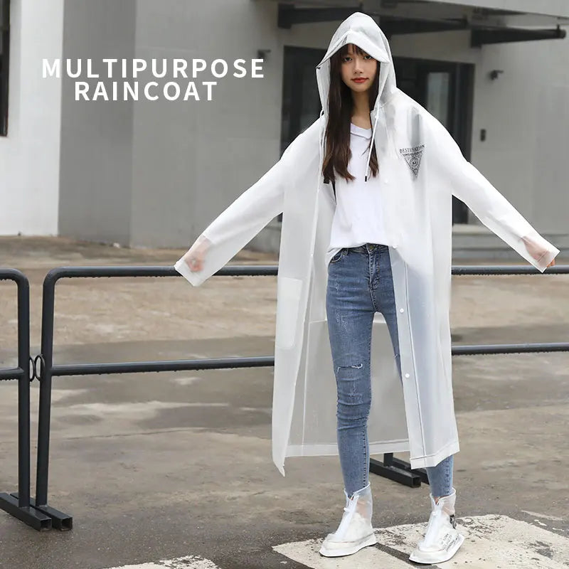 Hot Selling Eco Friendly EVA Raincoat Waterproof Reusable Adult Rain Poncho Motorcycle Rain Coat for Hiking Scooter