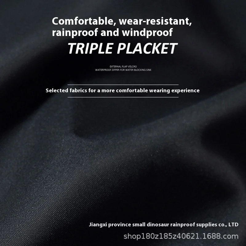 Men's Thickened Waterproof Windproof Motorcycle Riding Rainsuit Knight Style Raincoat for Rainstorm Camping