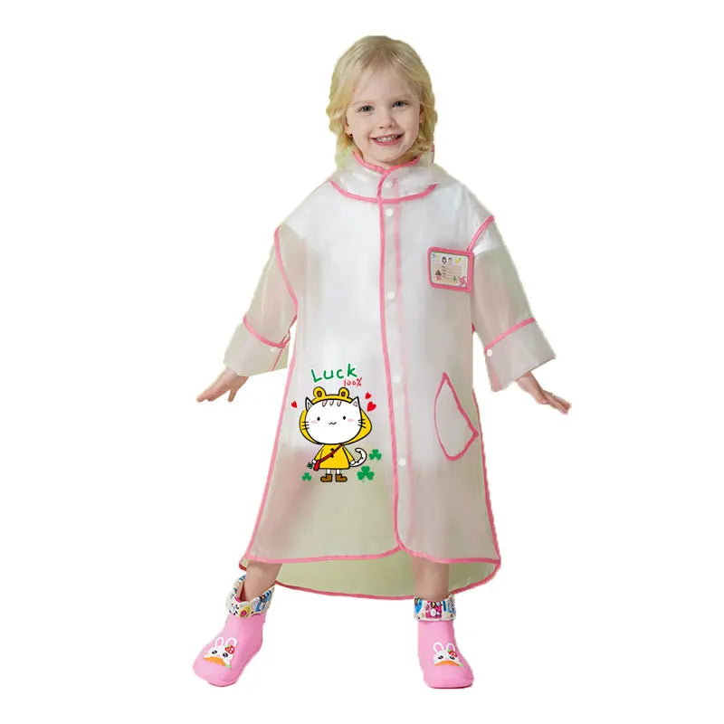 High Quality Kids Waterproof Poncho Raincoat New Style Factory Supply Portable and Reusable With Healthy Cartoon Print