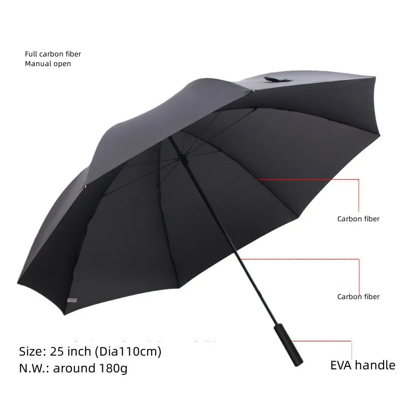Factory 25 27 30 32 Inch Carbon Fiber Golf Umbrella Super Light Windproof & UV-proof Manual Folding for Adults