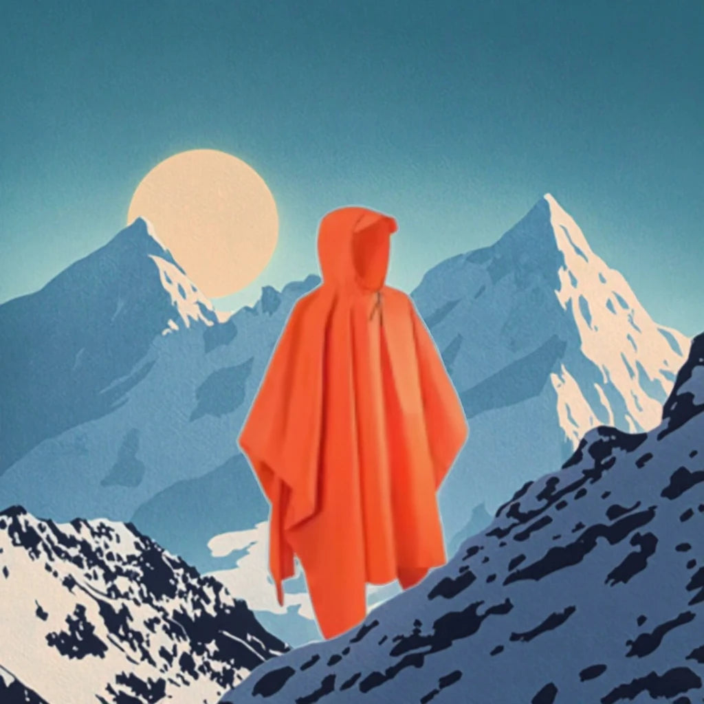 Lightweight Waterproof Rain for Poncho Windproof Durable Hooded Rain Coat for Outdoor Activities Camping Sun Shelter Mat Blanket