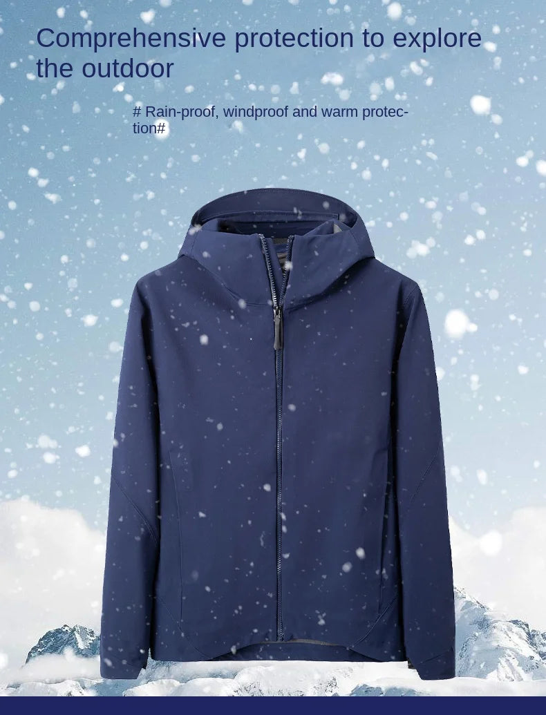 High-end Single-Layer Assault Suit Zipper Soft Shell Jacket Unisex Winter Waterproof Windproof 100% Polyester Lined Ski