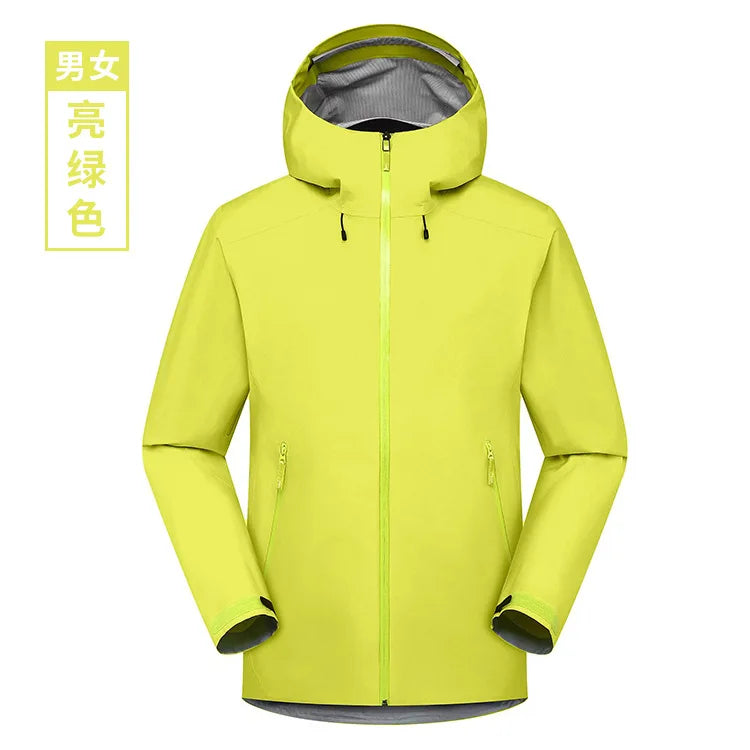 AOUNADA Softshell Waterproof Autumn Unisex Loose Fit Jacket with Zipper Closure for Skiing and Mountaineering