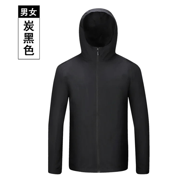 Men's Women's Long Sleeve Assault Coat Single-Layer Waterproof Windproof Stand Zipper for Winter Spring Autumn Mountaineering