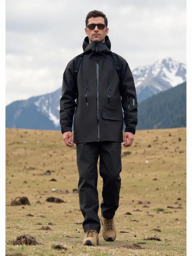 High-End Fashion Style Winter Ski Suit Stand Zipper Windproof Waterproof Breathable Jacket With  Hood for Mountain Climbing