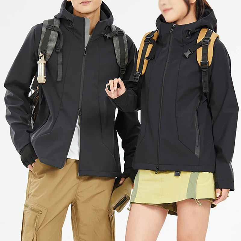 Wholesale Custom Logo Men's Softshell Winter Windbreaker Black Waterproof Polar Fleece Zipper Closure Casual Style Sizes 6XL