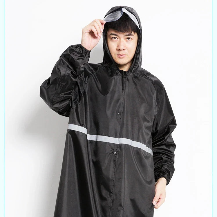 Motorcycle Raincoats  Long Reflective Customs Poncho One-piece Waterproof Rain Coat for Adult