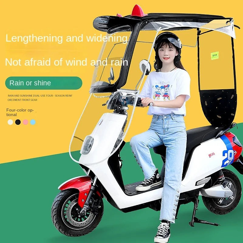 Modern Electric Car Sunshade Canopy Manual Control Plastic Windshield for Motorcycles Sun Protection