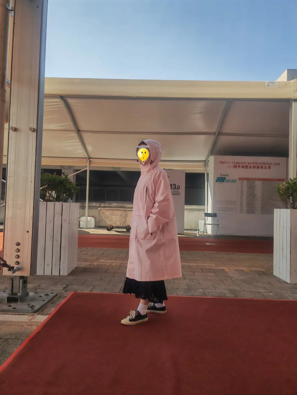 Fashion Lightweight Breathable Long Waterproof Custom Raincoat Fashion Trench Coat  South Korea pink Windbreak Windbreak