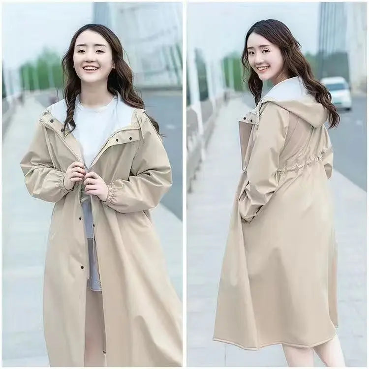 Fashionable Customizable Polyester Raincoat for Adults Waterproof Clothing With Logo Long Rain Poncho Hiking Outdoor Activities