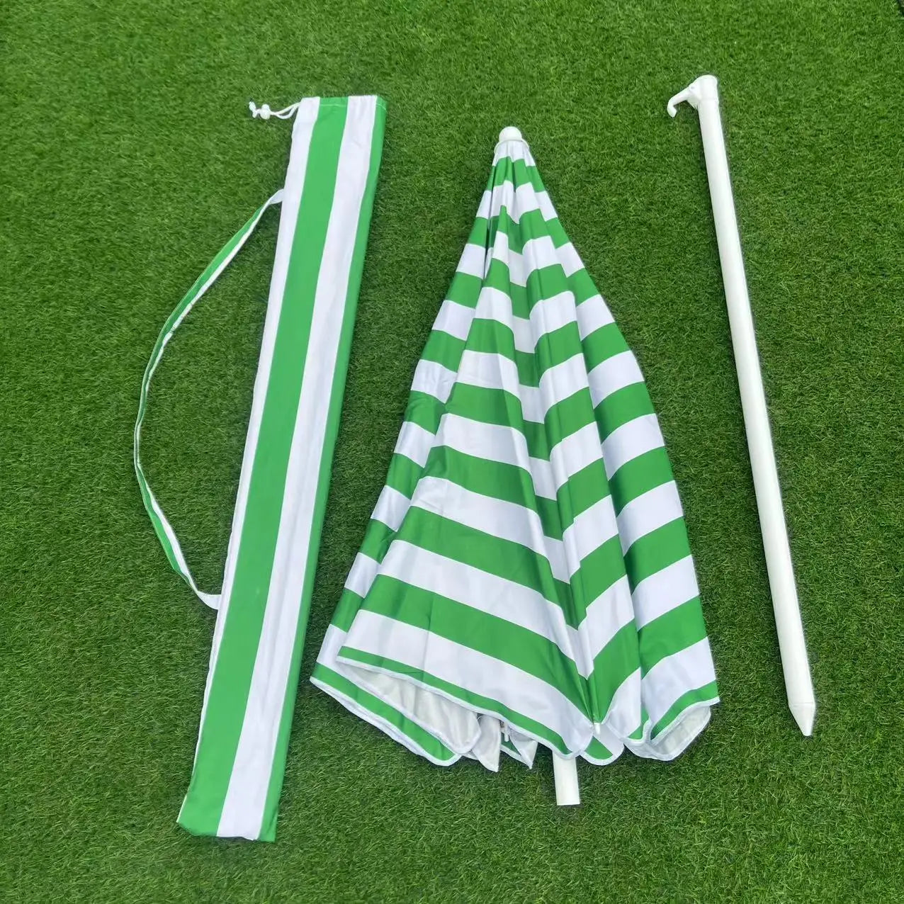 Direct Sale From Manufacturer 1.8M Outdoor UV Protected Beach Stripe Sun Umbrella Windproof and Rain Resistant Sunshade