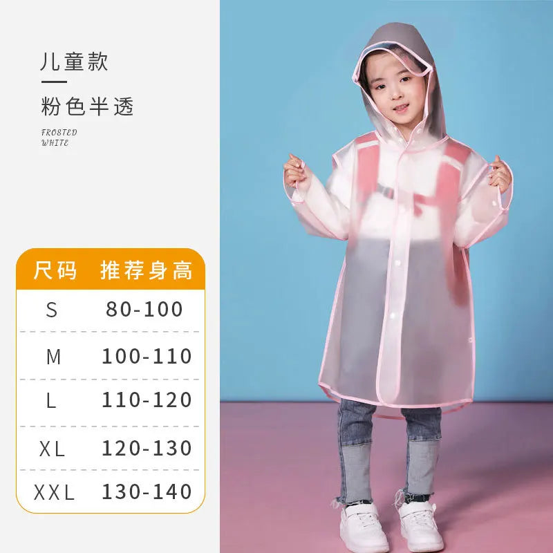 High Quality Kids Waterproof EVA Poncho Raincoat Eco-Friendly Cartoon Print Hooded School Raincoat Outdoor Activities
