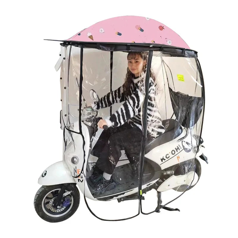 Curtain, Mobility Scooter Sunshade R Transparent Universal Electric Cycling Camping Umbrellas Pongee Leisure Motorcycle Umbrella
