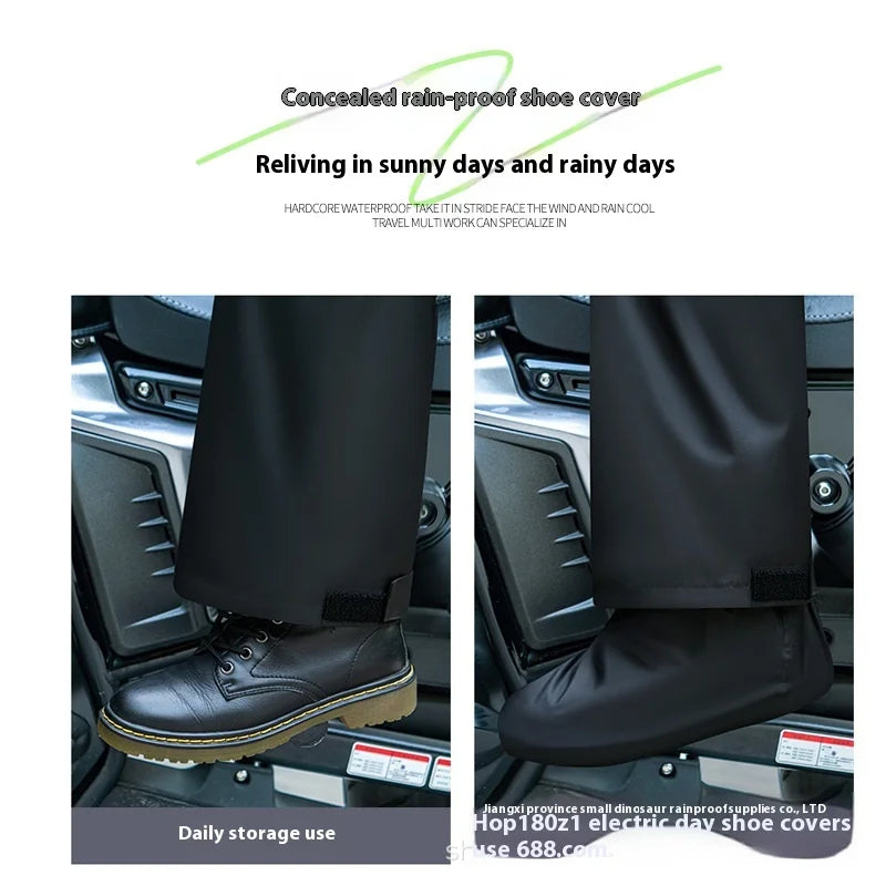 Men's Thickened Waterproof Windproof Motorcycle Riding Rainsuit Knight Style Raincoat for Rainstorm Camping