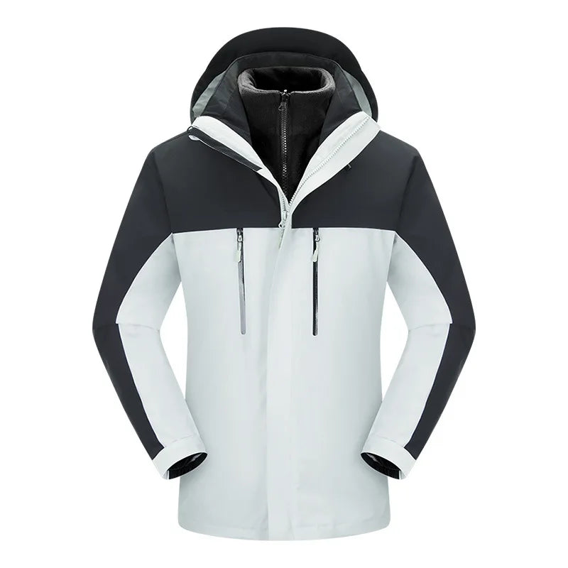 Custom Three-in-one Custom Polar Fleece Liner Autumn Winter Coat Outdoor Camping Waterproof Windproof Zipper Stand