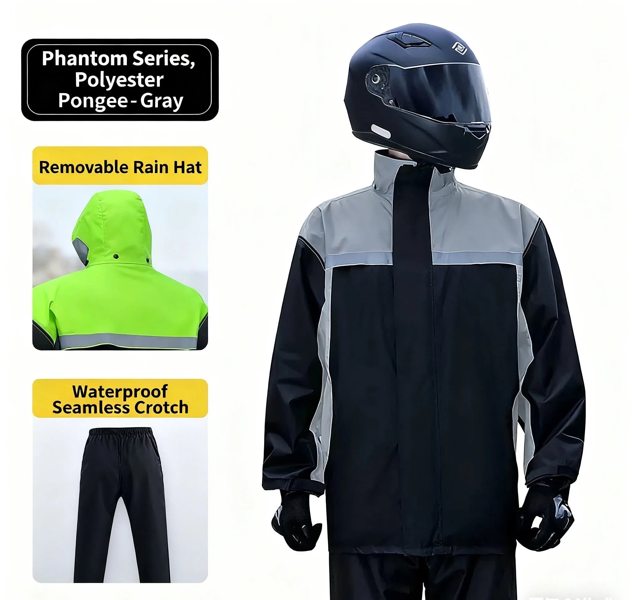 Outdoor Waterproof Motorcycle Clothing Reusable Raincoat and Windproof Suit Set Breathable for Climbing and Camping