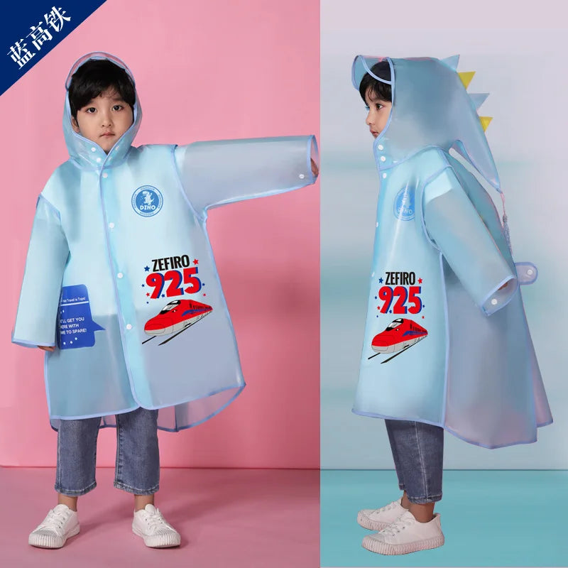 High Quality Kids Waterproof EVA Poncho Raincoat Eco Friendly Cartoon Print Student School Children Rain Coat