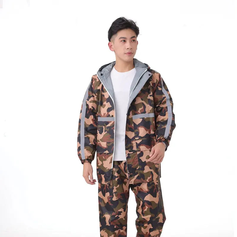 Men's Waterproof Cycling Jacket Custom Rainwear Suit With Logo Adult EVA Rain Coat Rain Suit for Outdoor Activities