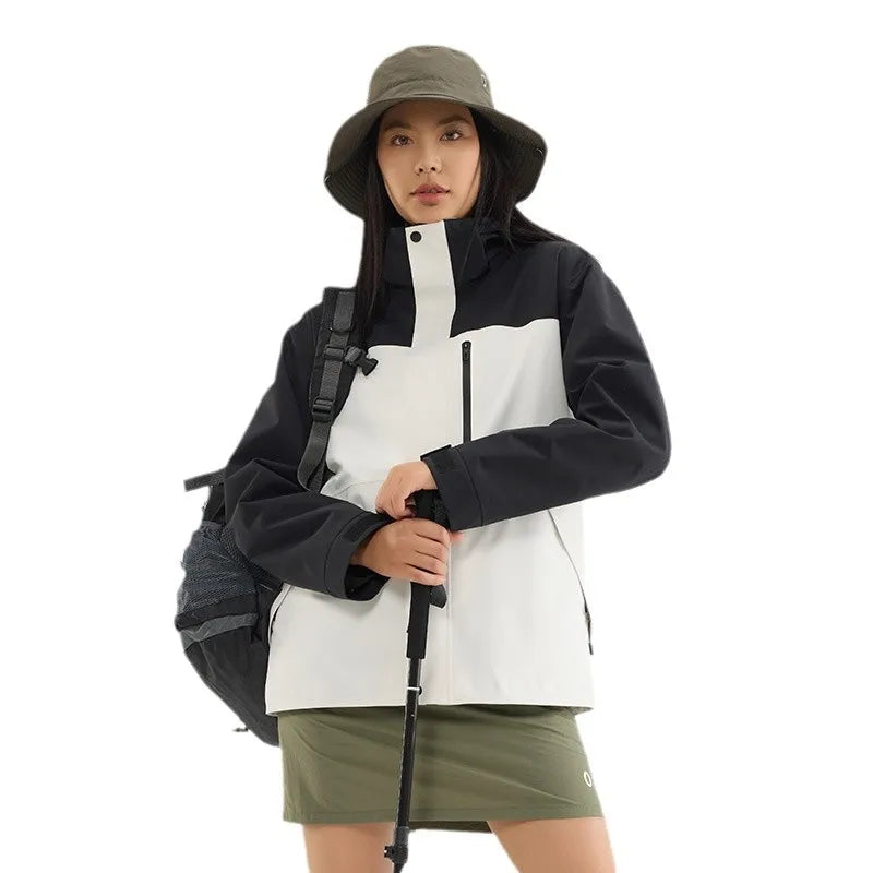 WAY Three-in-One Winter Overalls XL/3XL Size Solid Zipper Detachable Ski Coat Windproof Waterproof Warm Thickened Stand Collar