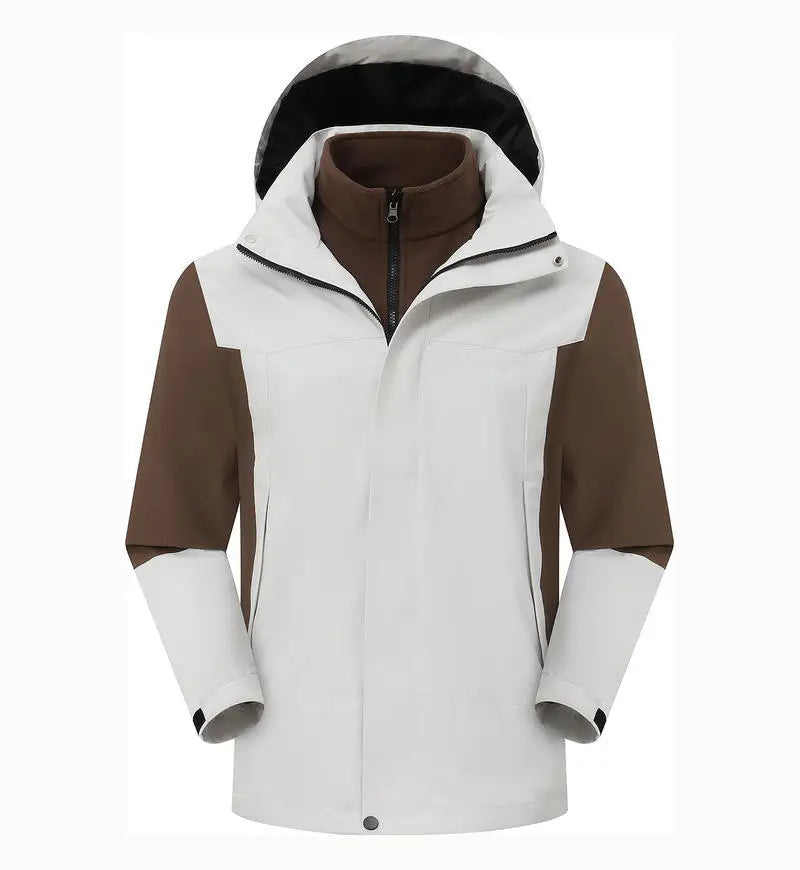 Custom Unisex Detachable Waterproof Winter Soft Shell Stand Collar Breathable Zipper Jacket Windproof Warm Ski Gear XL 3XL