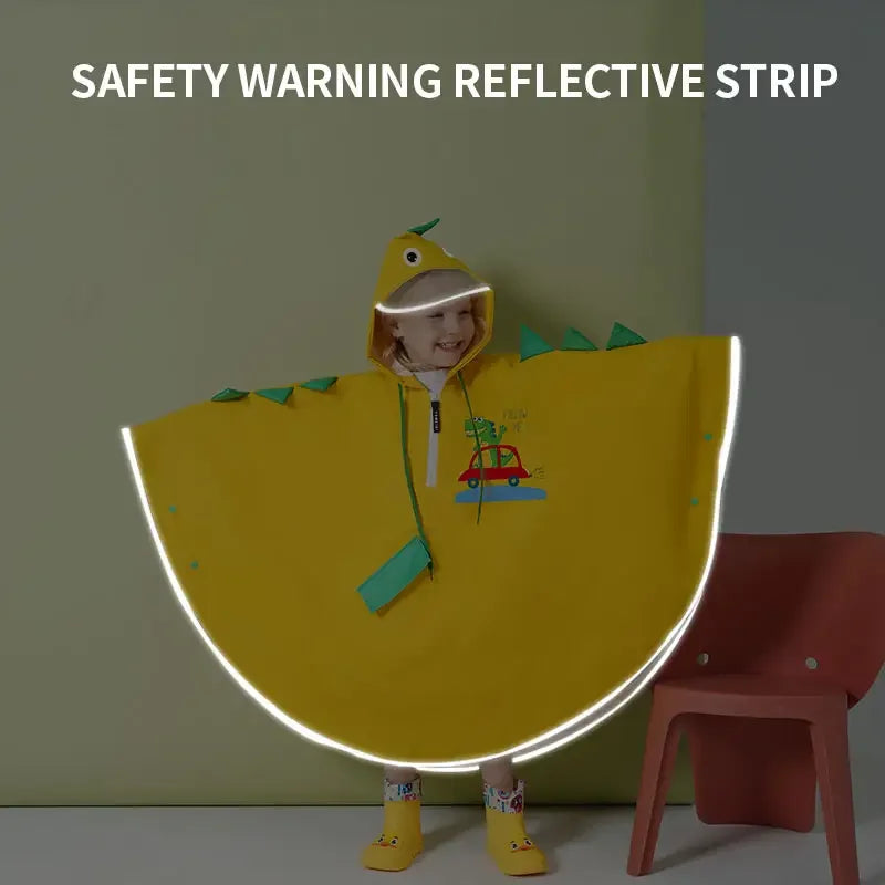 Wholesale Cute Cartoon Pattern TikTok Waterproof EVA Rain Cape for Girls Kids Customizable Color Tour Travel