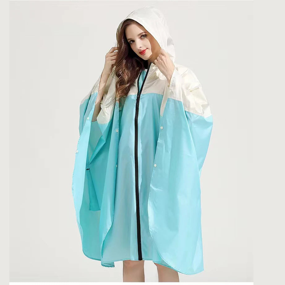 Fashionable Waterproof Cycling Rain Gear Emergency for Poncho for Hiking and Camping Survival Hooded Cloak