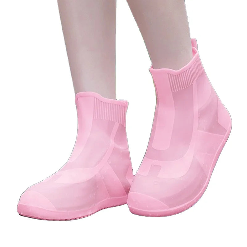 Men's Women's Waterproof Rain Boots Cover Rain Gear Thickened Shoe Covers Non-Slip Shoe Cover for Adult Easy Storage