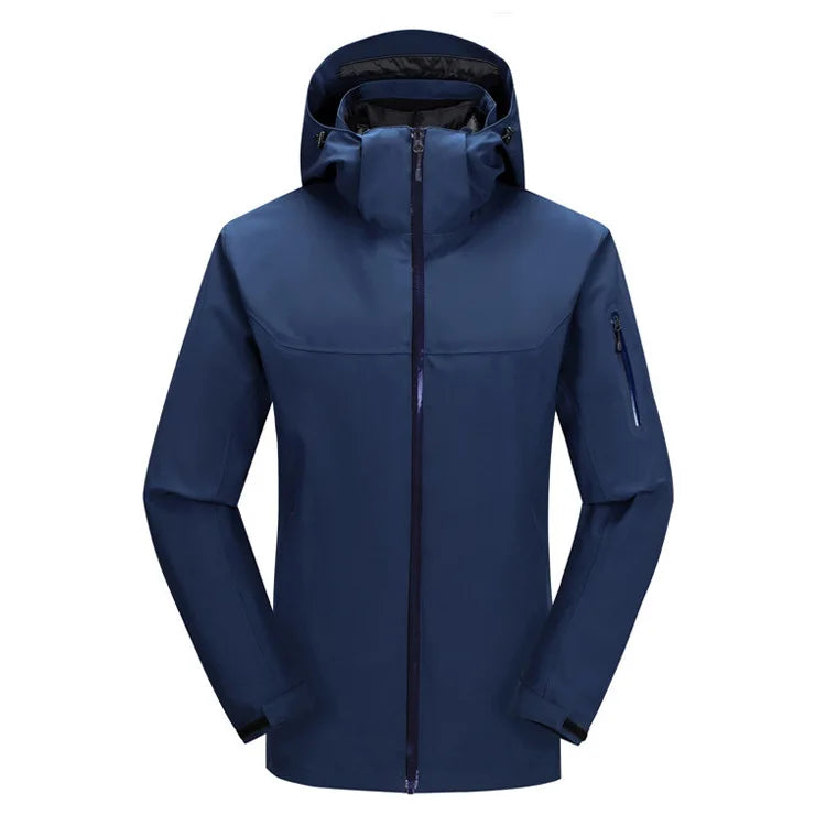 Outdoor Casual Unisex Winter Two-Piece Liner Detachable Three-in-One Long-Sleeved Coated Waterproof Motorcycle Jacket Stand