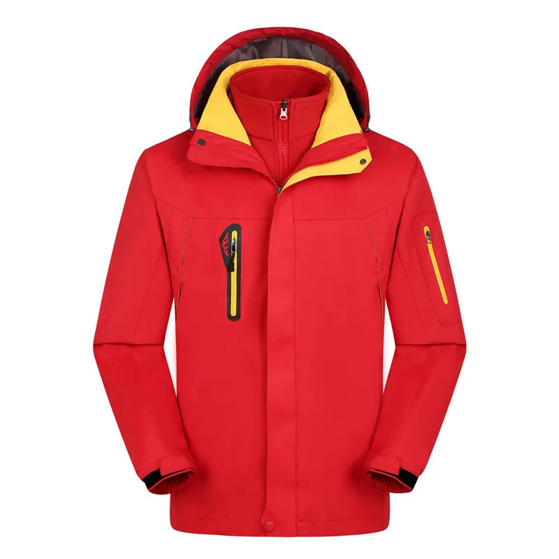 Winter Outdoor Warm  Clothing Men Women Two-piece Detachable Fleece Three-in-one Windproof Waterproof Mountain and Outdoor