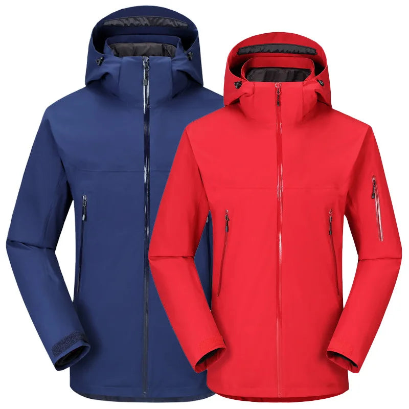 High-End Detachable Three-In-One Outdoor Jacket for Men and Women Long Sleeve Logo on Two-Piece Down Liner for Mountaineering
