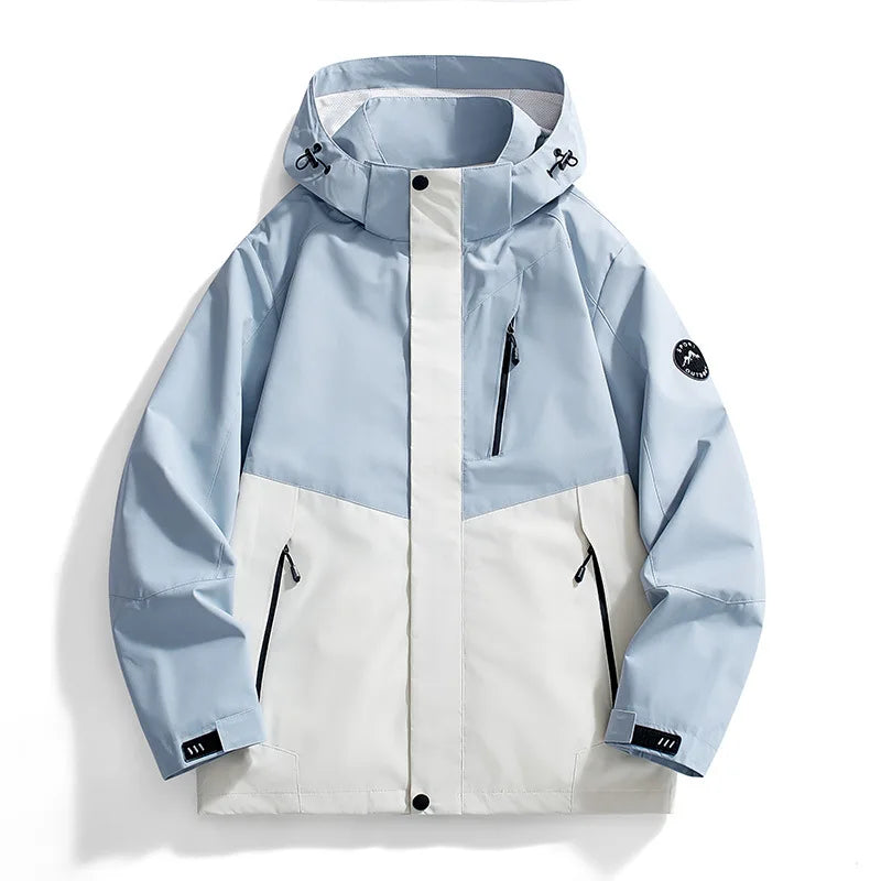 2025 Outdoor Three-in-One Coat for Men Women Hard Shell Soft Polyester Fill Stand Collar Zipper Closure XL-for Autumn Fitness