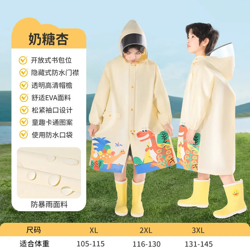Long Waterproof for Poncho Raincoat for Boys and Girls Oxford Cloth Schoolbag for Outdoor Travel Primary School Kindergarten Use
