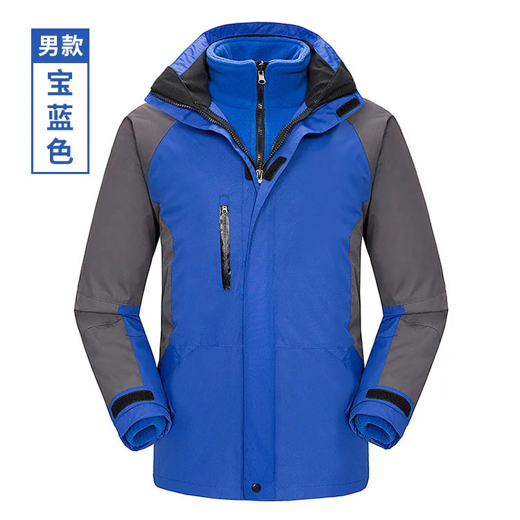 Two-Piece Three-In-One Outdoor Assault Clothing for Men Women Fleece-Lined Waterproof Mountaineering Work Jacket Custom Hiking