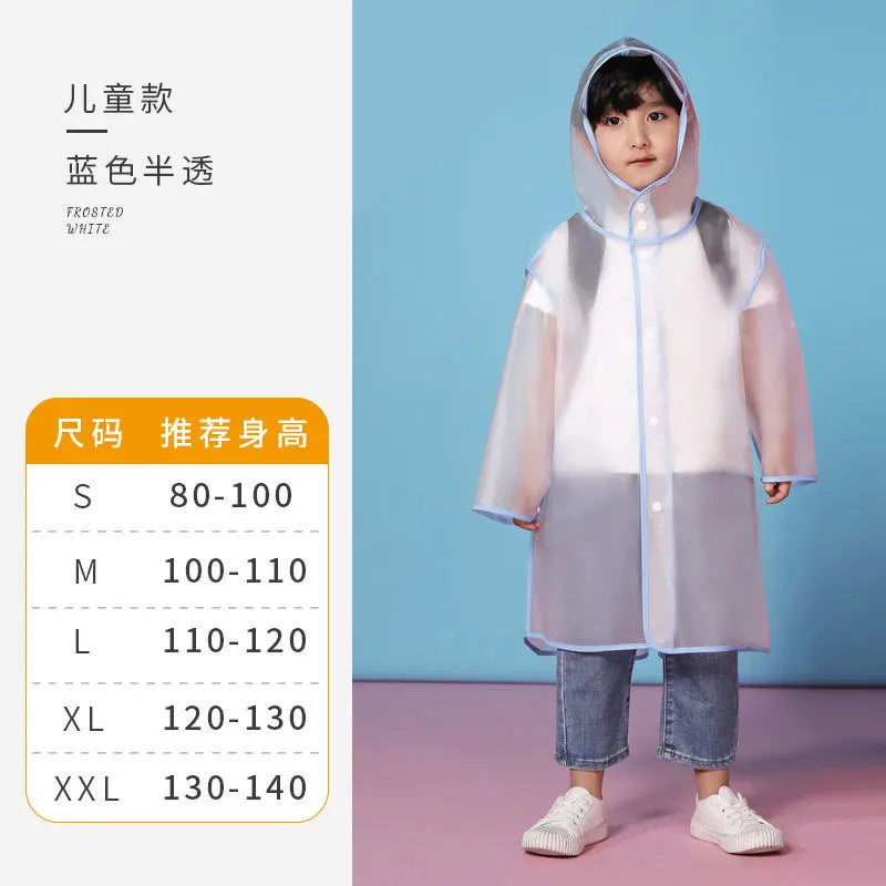 Waterproof EVA for Poncho for Primary School Children Boys Girls Kindergarten Baby Logo Decorated Raincoat for Travel Outdoor