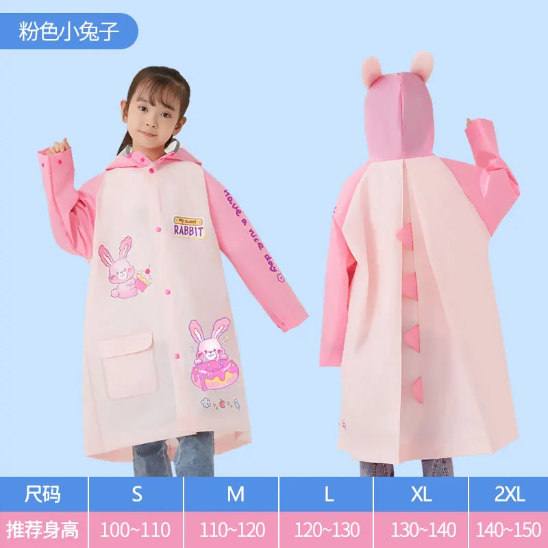 Hot Selling Modern Cartoon EVA Custom Raincoat for Students Fashionable Waterproof Poncho for Children's Outdoor Activities