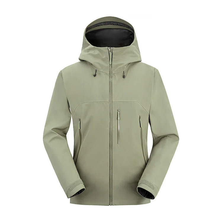 Men's Lightweight Tri-laminated  Men's Jacket  Windbreaker Waterproof Soft Shell for Outdoor Hiking