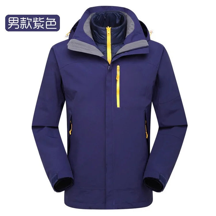 Three-in-One Detachable Tibet Travel Jacket Liner High-End Men's Women's Winter Ski Suit with Zipper Closure for Mountaineering