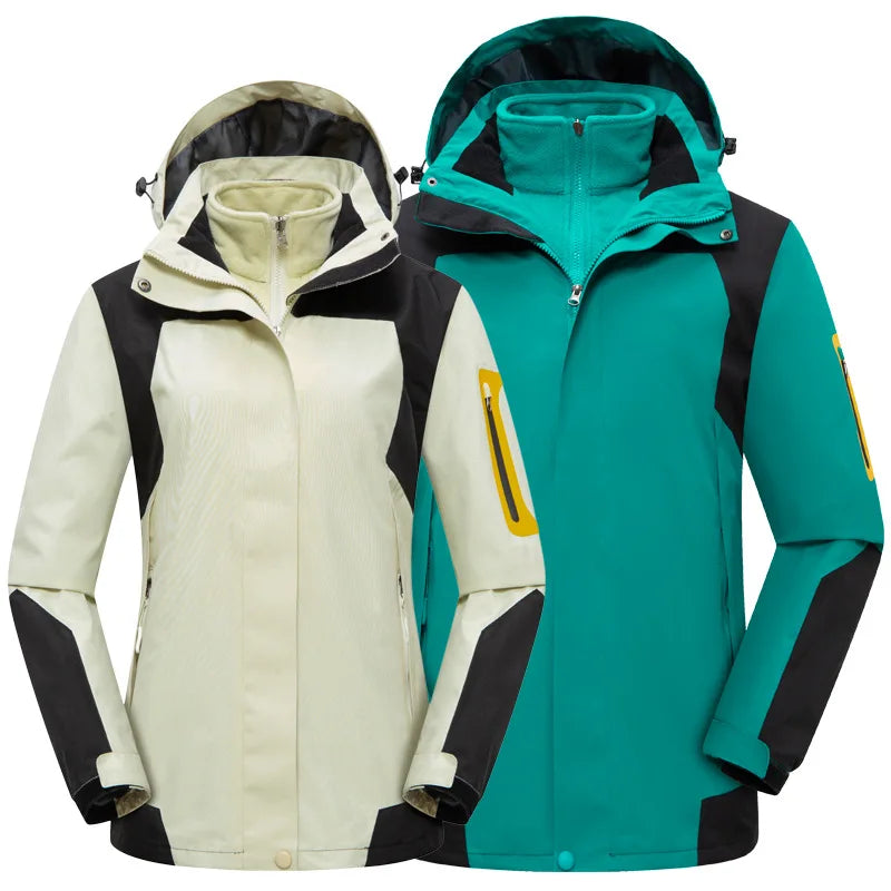 Two-Piece Three-In-One Outdoor Assault Clothing for Men Women Autumn Winter Polar Fleece Liner Waterproof Windproof Knitted