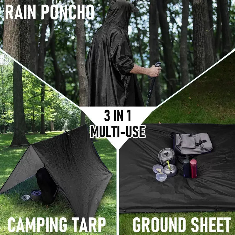 Waterproof Adult Outdoor Hiking Polyester Cape Raincoat Canopy Multi-Functional for Foreign Trade