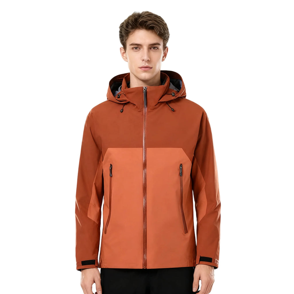 Waterproof Outdoor Rain Jacket for Men Women Autumn Winter Coat Long Sleeves Heat Sealed Single Layer Windbreaker Jacket