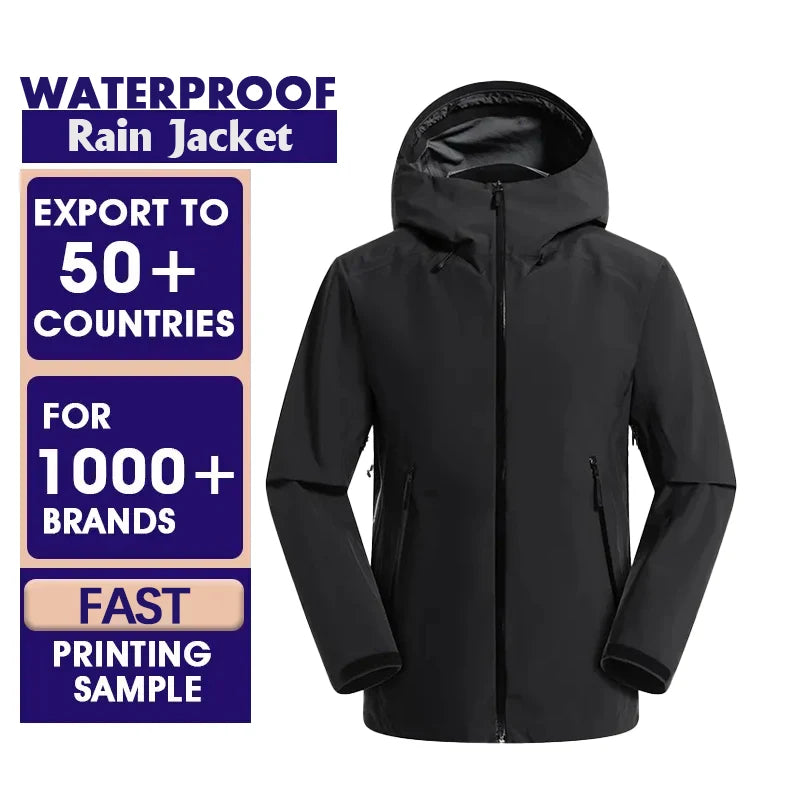 2025 High Quality Plus Size Men's Jacket Waterproof Fly Fishing Jacket Custom Men Rain Coat for 4 Way Stretch Outdoor Jacket