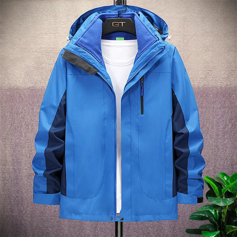 Men's Women's Outdoor Sports Waterproof Warm Coat Two-Piece Three-In-One Casual Style Stand Can Be Customized Printed Logo