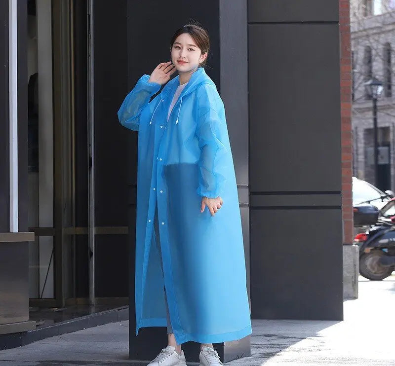 Unisex Adult Lightweight EVA PVC Rain Jacket Hooded for Poncho for Outdoor Hiking Survival Custom Vinyl Raincoat Waterproof