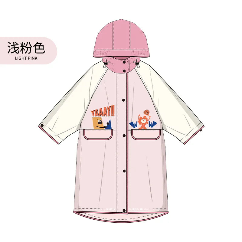 Children's Waterproof Schoolbags Raincoat for Primary School Students Boys Girls Full Body Thickened Rainstorm Special for