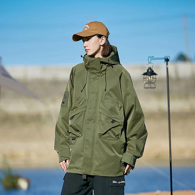 Autumn New Style Waterproof Windproof 100% Polyester Fleece Jacket Hooded Couple Outdoor Workwear Mountaineering Unisex