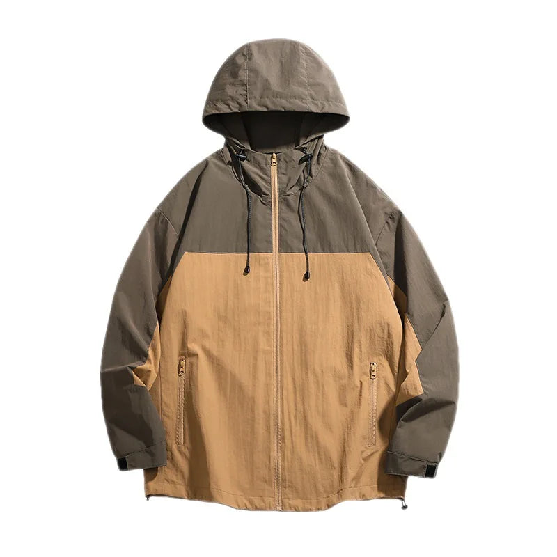 New Style Splicing Color Windproof Hooded Jacket for Men and Women Can Wear Double Raincoat Waterproof for Motorcycle Usage